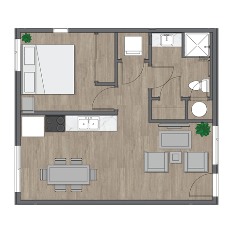 1B x 1B 2nd Ave Commons Floor Plan at SECOND AVE COMMONS | BRAND-NEW, Mesa, Arizona